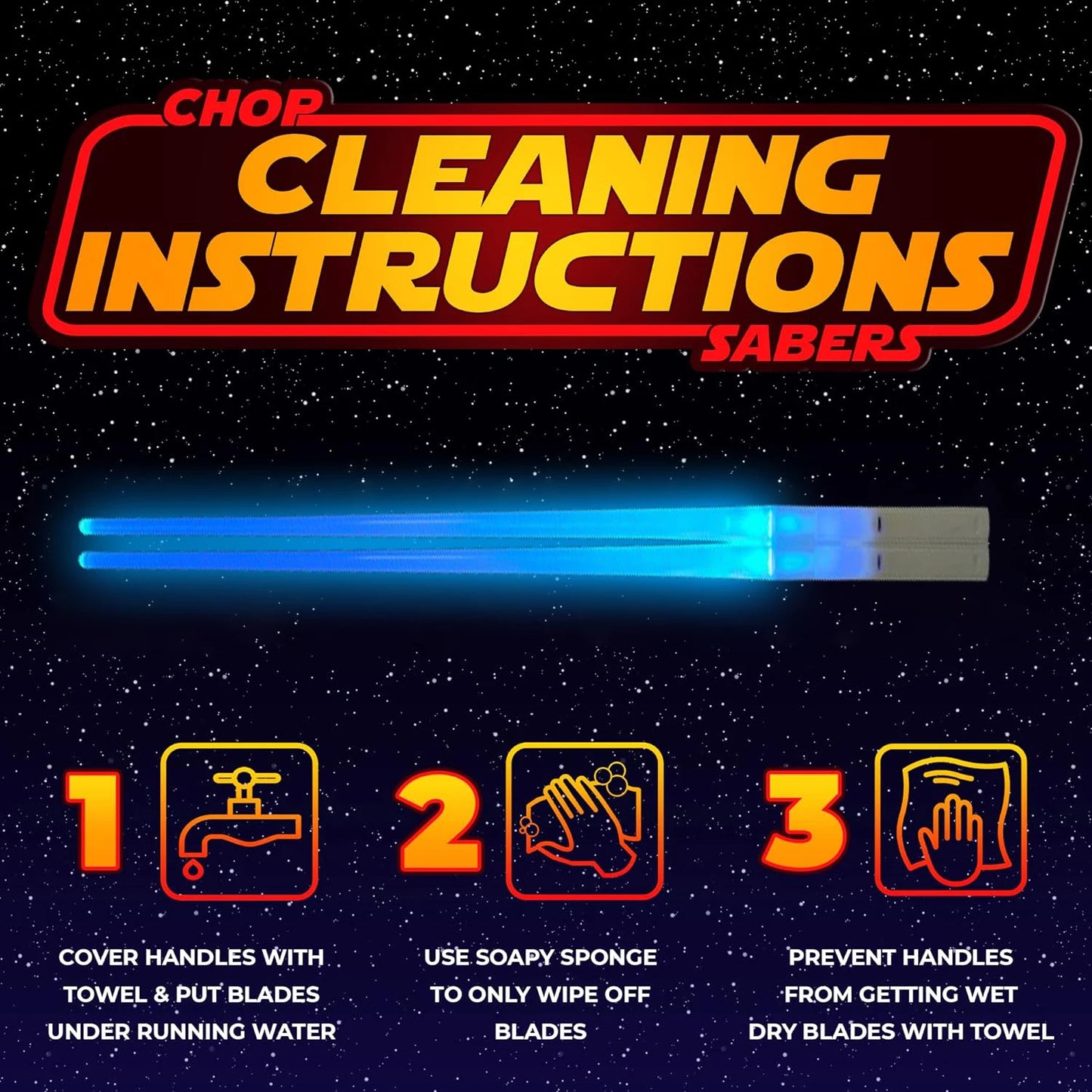 1 Pc Star Wars LED Lightsaber Luminous Reusable Washable Kitchen Tableware Chopsticks