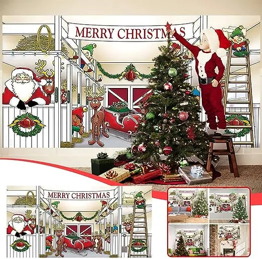 Christmas Garage Door Banner Decorations Cover Mural