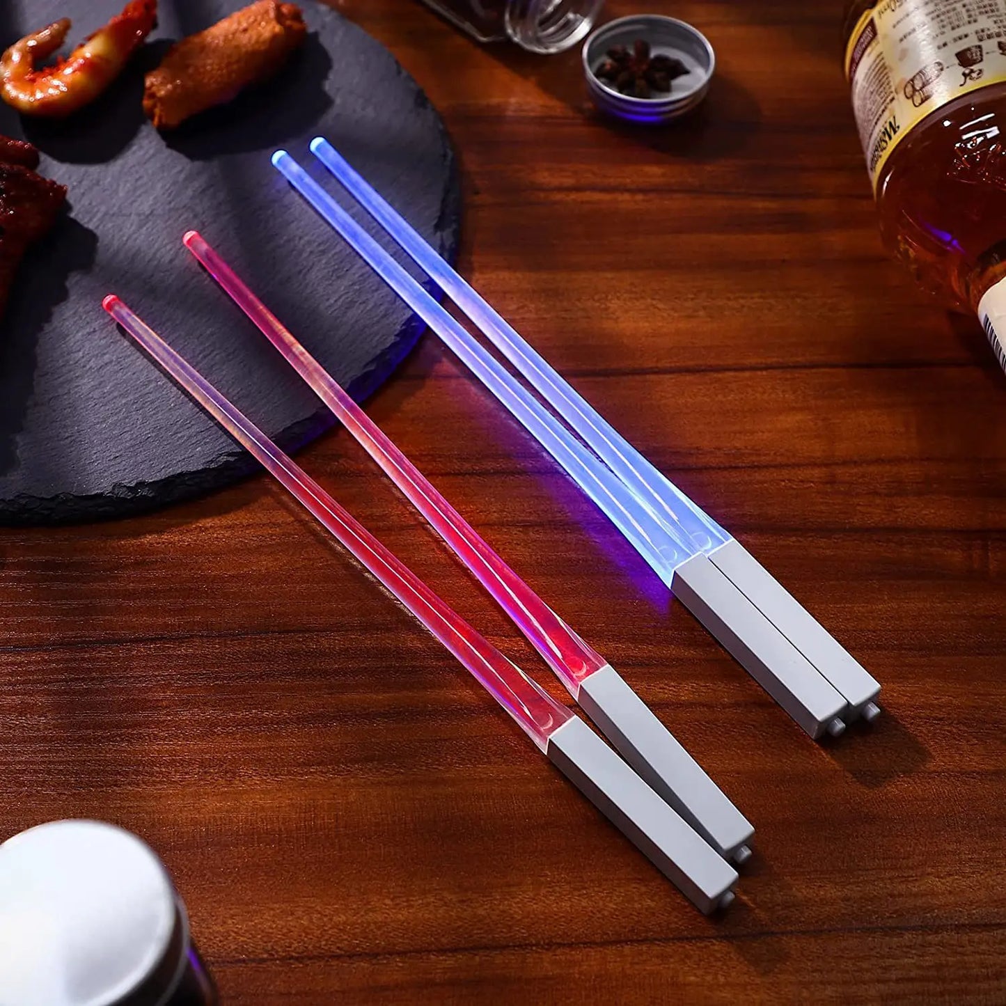 1 Pc Star Wars LED Lightsaber Luminous Reusable Washable Kitchen Tableware Chopsticks