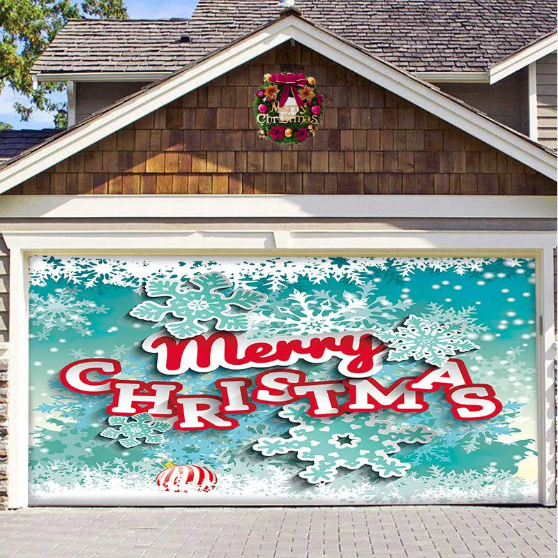 Christmas Garage Door Banner Decorations Cover Mural