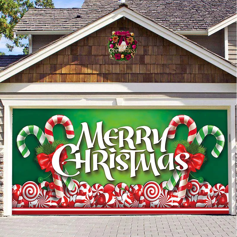 Christmas Garage Door Banner Decorations Cover Mural