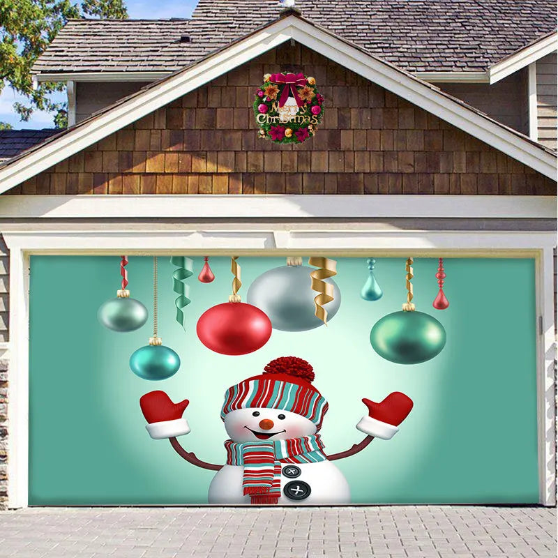 Christmas Garage Door Banner Decorations Cover Mural