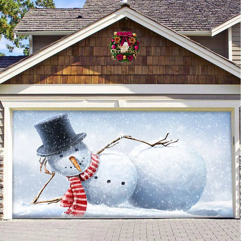 Christmas Garage Door Banner Decorations Cover Mural