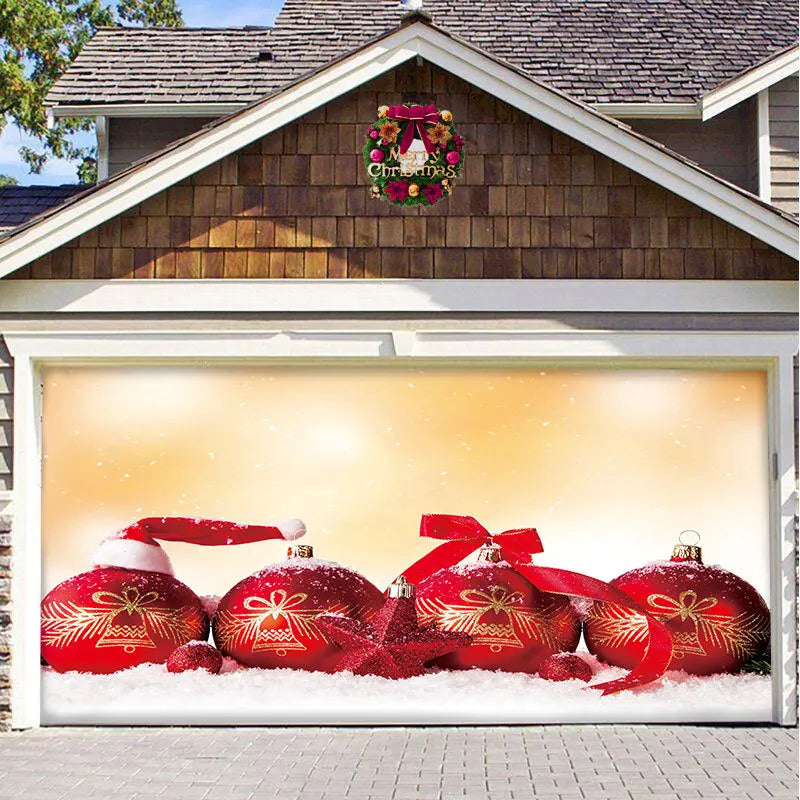 Christmas Garage Door Banner Decorations Cover Mural