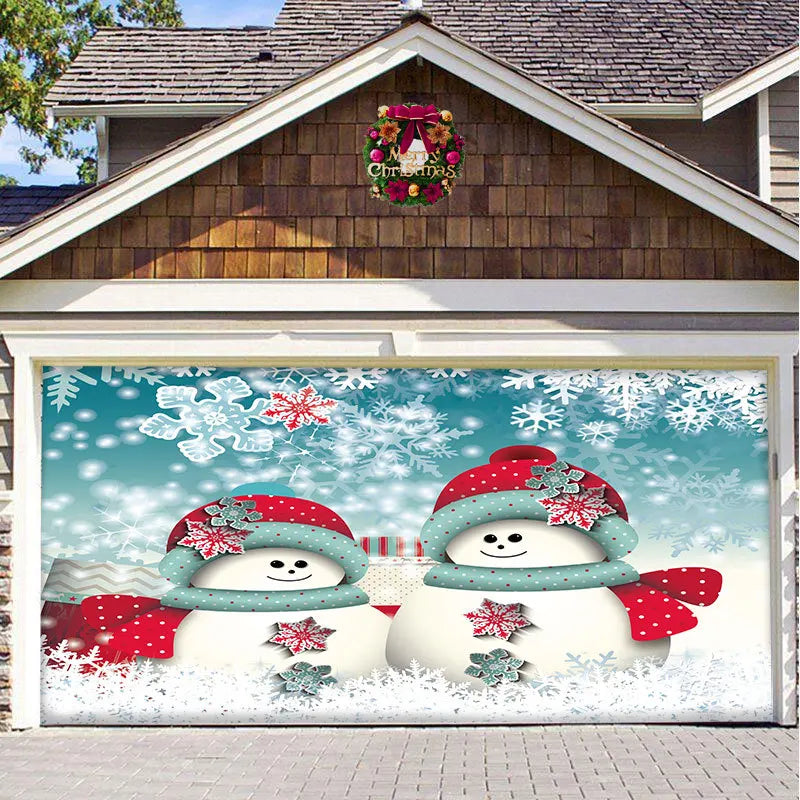 Christmas Garage Door Banner Decorations Cover Mural