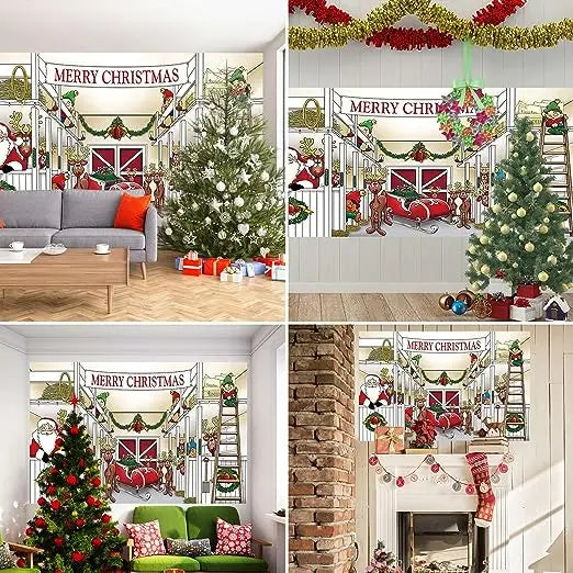 Christmas Garage Door Banner Decorations Cover Mural