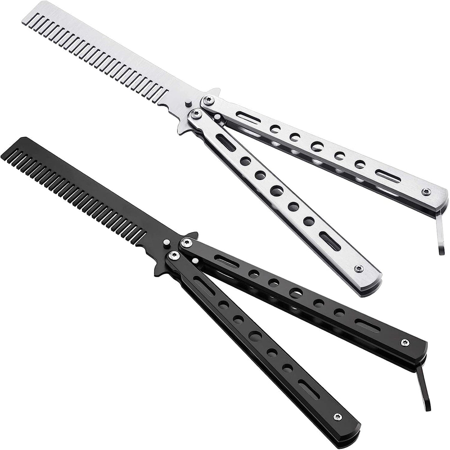 1pc Stainless Steel Butterfly Knifelike Comb Hair Styling Tool For Men