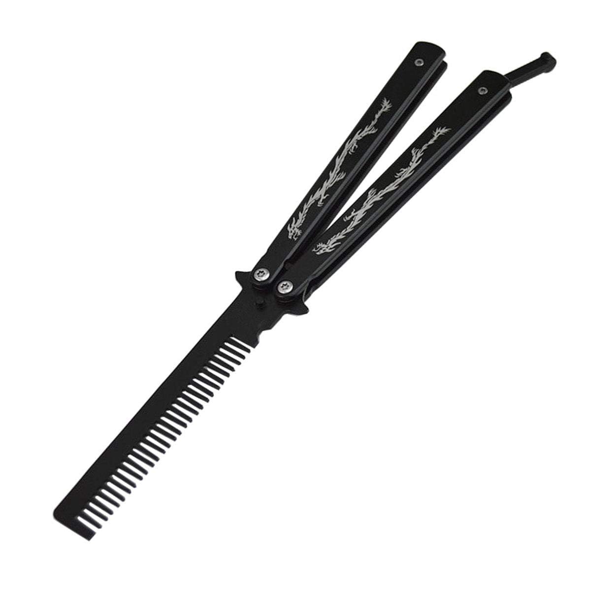 1pc Stainless Steel Butterfly Knifelike Comb Hair Styling Tool For Men