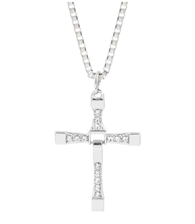 Y2k Rhinestone Cross Pendant Necklace Fast & Furious Jewelry