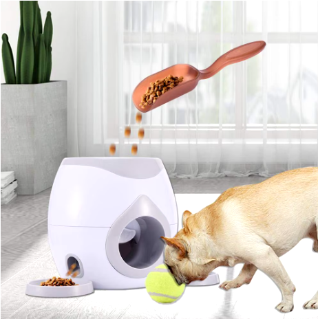 Automatic Tennis Ball Launcher Pet Feeder for Dog Training