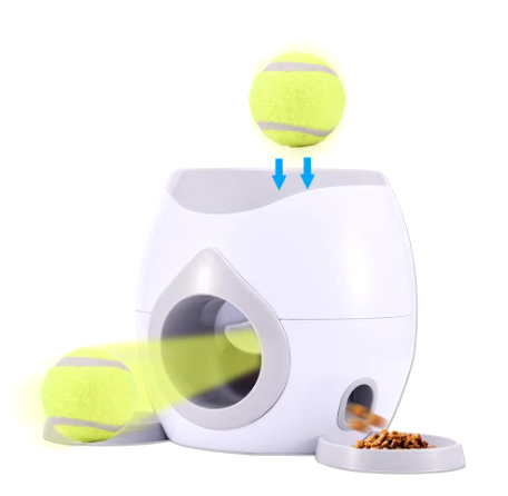 Automatic Tennis Ball Launcher Pet Feeder for Dog Training